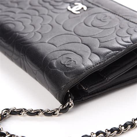 chanel camellia wallet|chanel wallet on chain size.